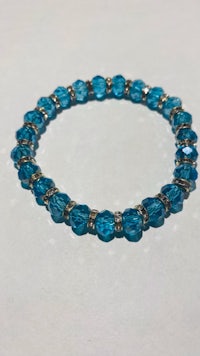 blue swarovski stretch bracelet