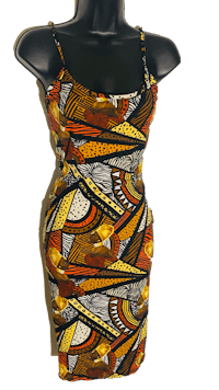 an african print dress on a mannequin mannequin